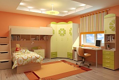 детская комната для двух детей мальчиков девочек с двухъярусной кроватью